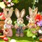 3 Pcs 13.8 Inches Easter Decorations Bunny Easter Straw Bunny Figurines Cute Rabbit Holding Carrot Straw